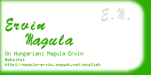 ervin magula business card